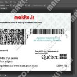 فایل لایه باز گواهینامه کانادا از ایالت کبک (Canada Driving licence)